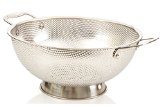 LiveFresh Stainless Steel Micro-perforated 5-Quart Colander - Professional Strainer with Heavy Duty Handles and Self-draining Solid Ring Base - CHRISTMAS SALE SAVE 53