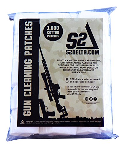 S2Delta Gun Cleaning Patches , Premium Quality, Highly Absorbent, Bulk Cleaning Patches,5.56,7.62, 9mm, .45, .308