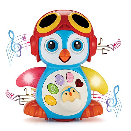 Singing Dancing Penguin Baby Toy - Sounds and Lights - Bump and Go Walking and Waving - Music, Story and Learning Modes – Colorful, Interactive, Educational – by ToyThrill