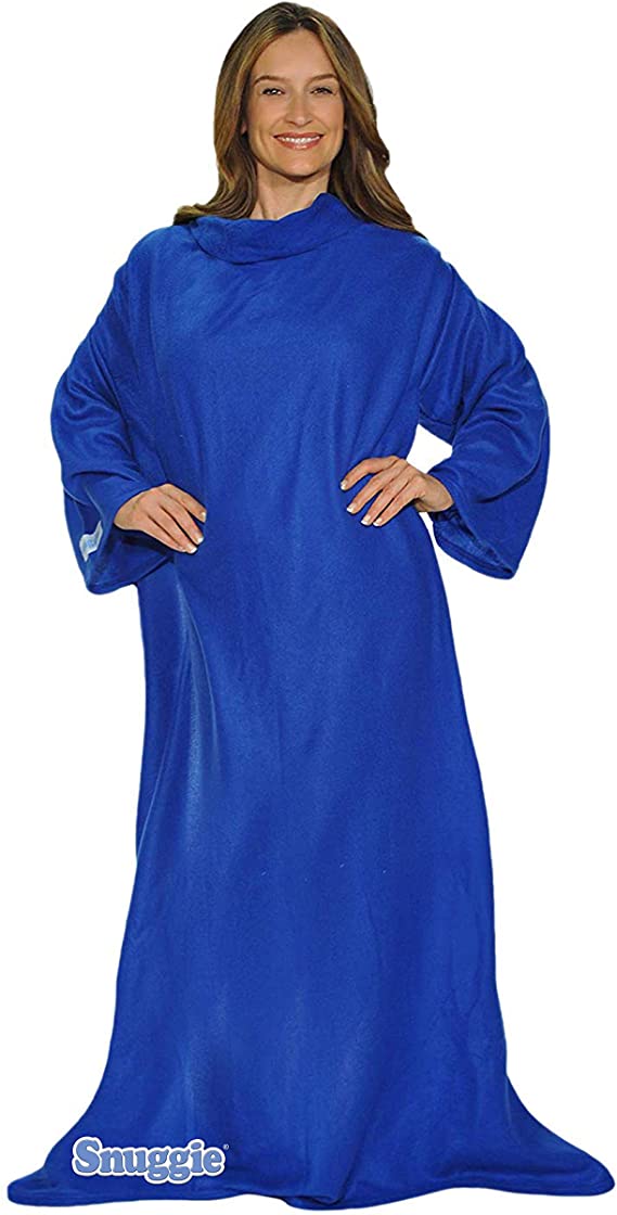 SNUGGIE- The Original Wearable Blanket That Has Sleeves, Warm, Cozy, Super Soft Fleece, Functional Blanket with Sleeves & Pockets for Adult, Women, Men, As Seen On TV- Blue