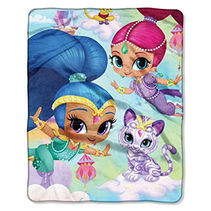 Nickelodeon Shimmer and Shine, "Monkey Business" Being the Character 11" by 11" Pillow and 40" by 50" Fleece Throw Set by The Northwest Company