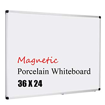 XBoard Porcelain Magnetic Dry Erase Board with Aluminum Frame, 36 x 24 Inch Whiteboard for Home, Office and School