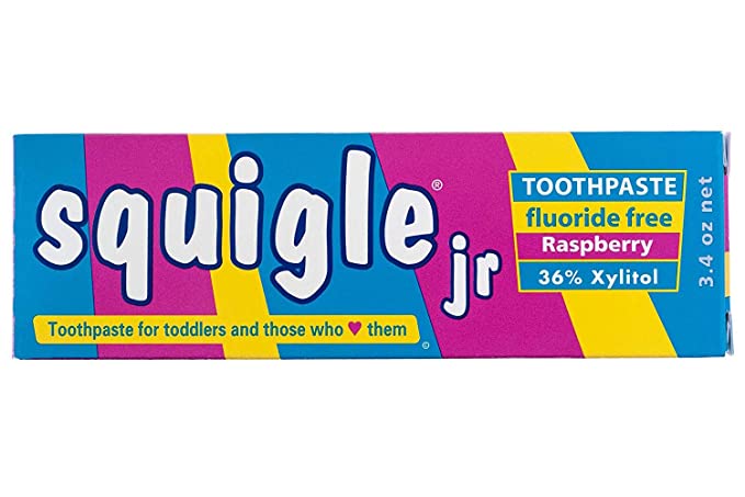 Squigle Jr Toothpaste (For Infants, Toddlers, Airplane Travelers. Prevents Cavities, Canker Sores, Chapped Lips. Soothes, Protects Dry Mouths. Stops Tooth Sensitivity, No SLS - 1 Pack