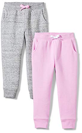 Spotted Zebra Girls' 2-Pack Fleece Jogger Pants