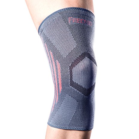 FREETOO Knee Sleeve Compression Support Brace Anti Slip Pain Relief for Arthritis Running Weightlifting Crossfit XL