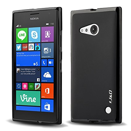 Nokia Lumia 730 / 735 Case, J&D [Drop Protection] Lumia 730 735 Case [Slim Cushion] Protective Shock Absorption Jelly Slim Case for Nokia Lumia 730 735 (Black)