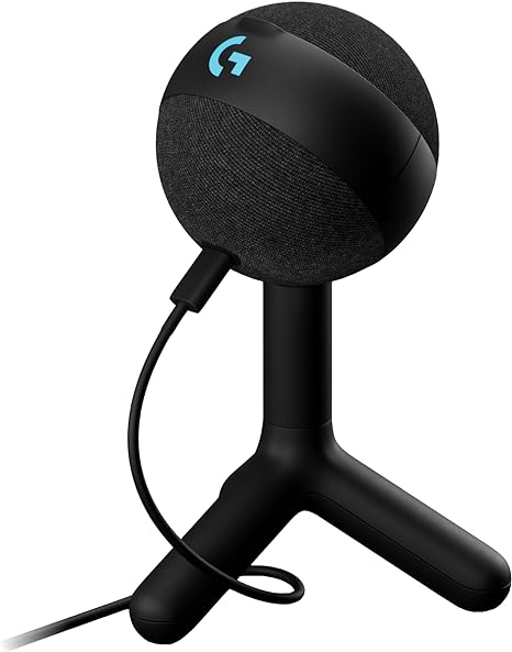 Logitech G Yeti Orb Condenser RGB Gaming Microphone, Podcast with LIGHTSYNC, USB Mic for Streaming, Cardioid, USB Plug and Play for PC/Mac - Black