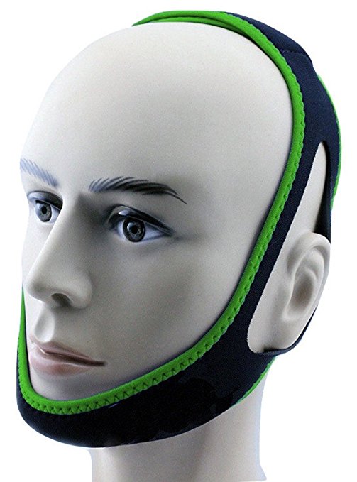 Anti Snore Chin Strap by NONPAREIL - Quieter Nights for Mouth Breathers and Their Companions, Lucky Green (Regular 27")