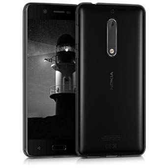 kwmobile Crystal Case for Nokia 5 - Soft Flexible TPU Silicone Protective Cover - Black/Transparent