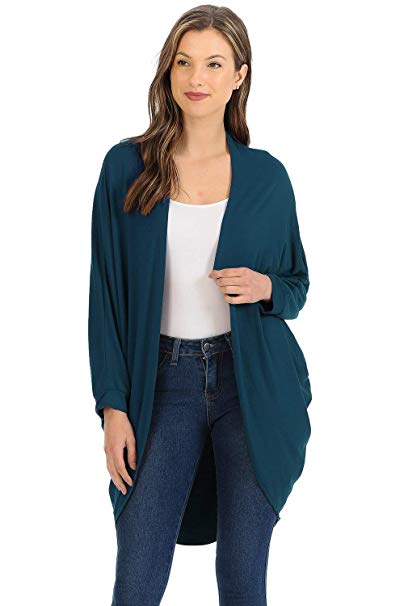 iconic luxe Women's Jersey Batwing Sleeve Cardigan