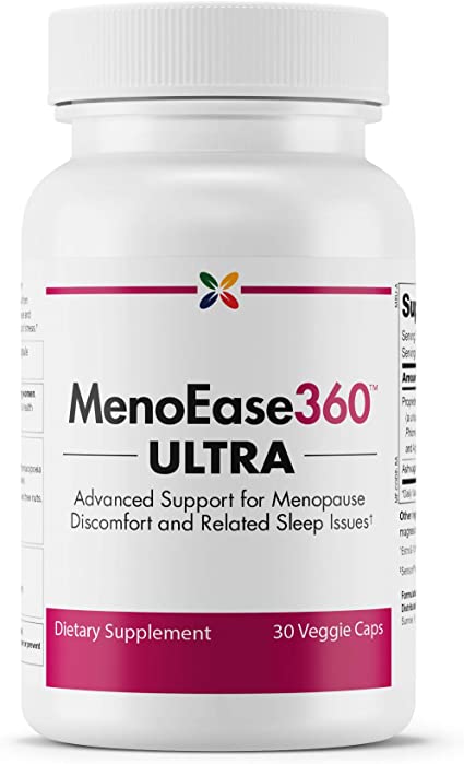Stop Aging Now - MenoEase360 Ultra - Advanced Support for Menopause Discomfort and Related Sleep Issues - 30 Veggie Caps