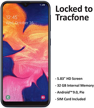 Tracfone Samsung Galaxy A10e 4G LTE Prepaid Smartphone (Locked) - Black - 32GB - SIM Card Included - CDMA