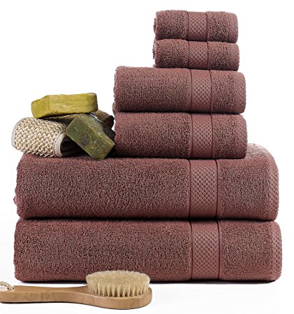 ixirhome Premium 100% Cotton Turkish Towel Set 6 Piece, 2 Bath Towels, 2 Hand Towels and 2 Washcloths, Machine Washable, Hotel Quality, Super Soft and Highly Absorbent by (TERRACOTA)
