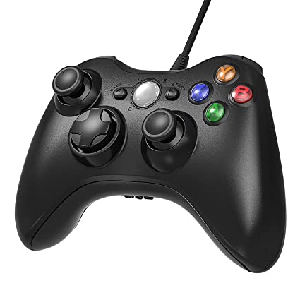 JAMSWALL X-box 360 Wired Controller, 2.4GHZ Game Controller Gamepad Joystick X-box & Slim 360 PC Windows 7,8,10(Black)