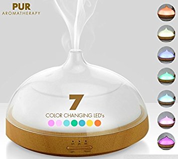 Aromatherapy 100 ml Essential Oil Diffuser, Acrylic Top and Wood Grain Base Ultrasonic Cool Mist Humidifier - Use for Office Home Baby Yoga Spa Studio Perfect Mothers Day Gift