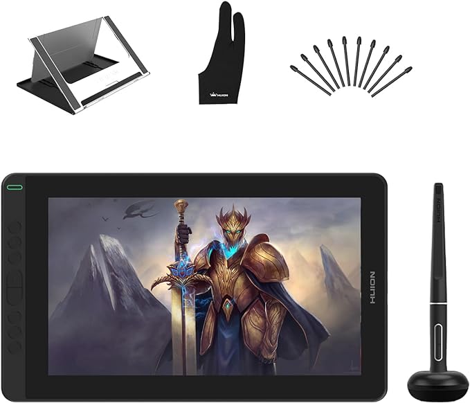 HUION Kamvas 13 Drawing Tablet with Screen Bundle with Adjustable Stand ST200 for Digital Art, Graphics Design and Animation