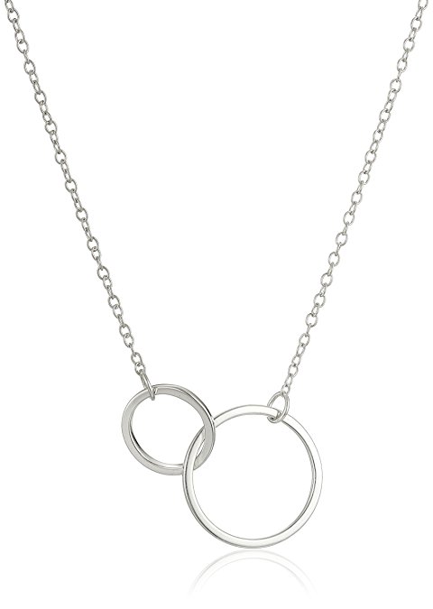 Sterling Silver Two-Circle Pendant Necklace