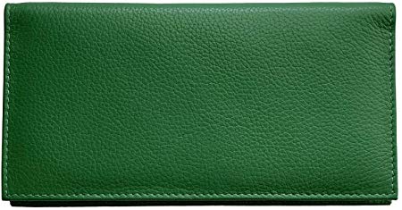 Emerald Green Basic Leather Checkbook Cover