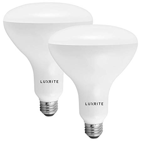 Luxrite LR31820 (2-Pack) 14-Watt LED BR40 Flood Light Bulb, 85W Equivalent, Dimmable, Warm White 2700K, 1100 Lumens, E26 Base, UL Listed