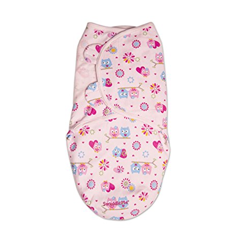 Summer Infant SwaddleMe Adjustable Infant Wrap, Hearts and Hoots, Small/Medium