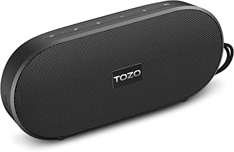 TOZO PA1 Bluetooth Speaker with 20w Stereo Sound, Long Playtime IPX7 Waterproof Portable Wireless Speaker with Eq Mode Switch App Connection Two Speakers Simultaneously for Home, Outdoor Travel,Black