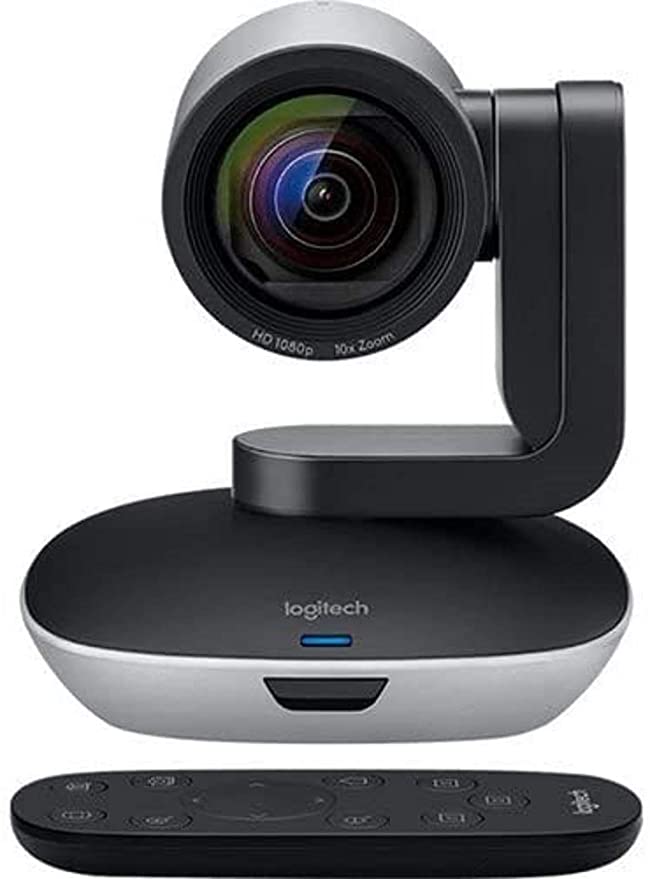 Logitech PTZ PRO 2 Video Camera for Conference Rooms, HD 1080p Video - Auto-focus USB Black/Silver