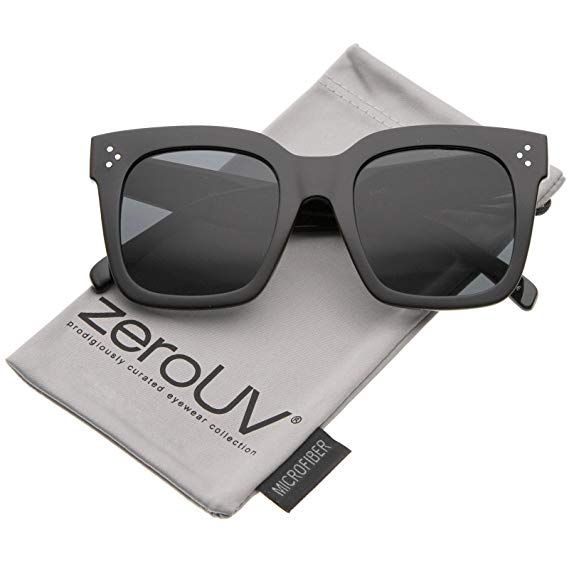 zeroUV - Retro Oversized Square Sunglasses for Women with Flat Lens 50mm