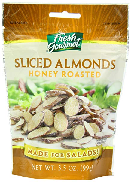 Fresh gourmet Sliced Almonds, Honey Roasted, 3.5 Ounce