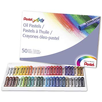 Pentel Arts Oil Pastels, Set of 50 Pastels