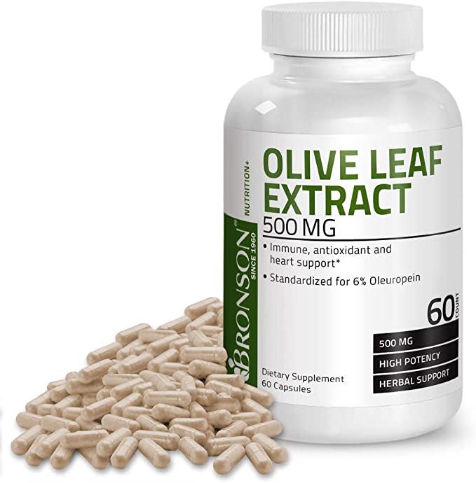 Bronson Olive Leaf Extract 500 mg Immune, Antioxidant & Heart Health Support, 60 Vegetarian Capsules
