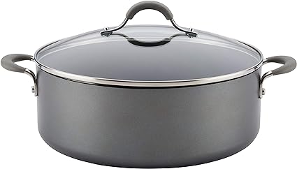 Circulon 84569 Elementum Hard Anodized Nonstick Stock Pot/Stockpot with Lid - 7.5 Quart, Gray