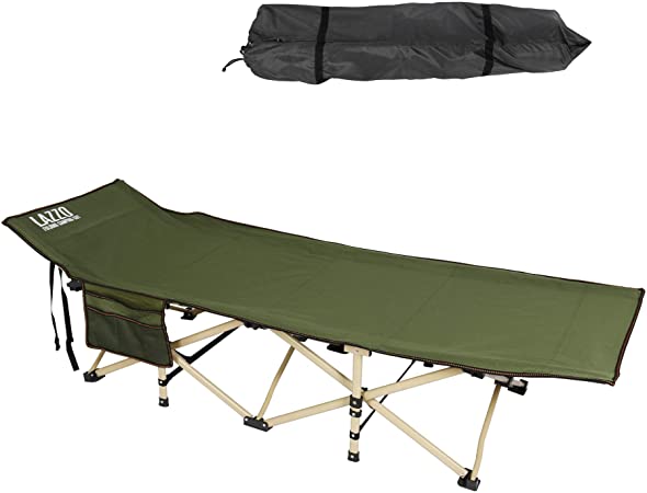 LAZZO Folding Camping Cots for Adults Heavy Duty, 75" Long 28" Wide Sturdy Portable Sleeping Cot for Camp Office Use