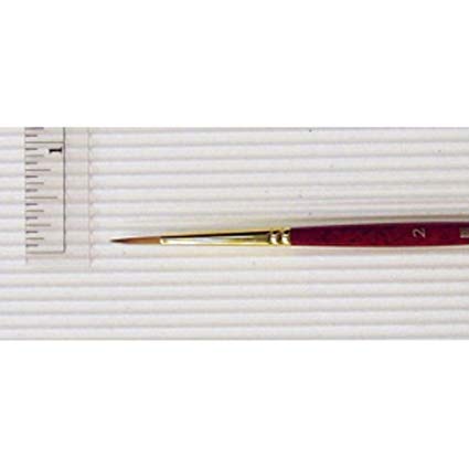Princeton Heritage, Golden Taklon Brush for Watercolor & Acrylic, Series 4050 Round Synthetic Sable, Size 2
