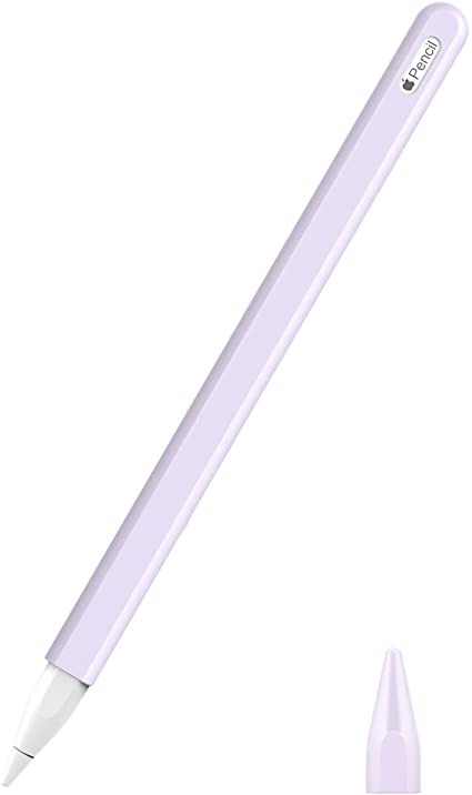 MoKo Pencil Case Compatible with Apple Pencil 2nd Gen, [2 Pieces] Silicone Pencil Holder Sleeve and Nib Cover Fit iPad Mini 6 2021/ iPad Air 4 Gen 2020/ iPad Pro 11/ Pro 12.9 2021/2020, Taro Purple