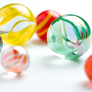 IFfree 1" Mega Marbles in bulk Glass Marbles for Children, SET OF 24 ASSORTED BULK