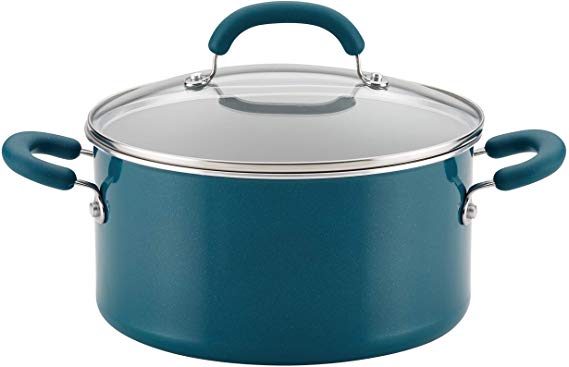 Rachael Ray 12163 Create Delicious Nonstick Stock Pot/Stockpot with Lid - 6 Quart, Blue