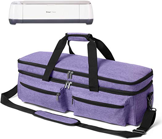Yarwo Double-Layer Carrying Case for Cricut Explore Air(Air 2), Cricut Maker, Craft Tote Bag for Cricut Die-Cut Machine and Supplies, Purple, Bag Only