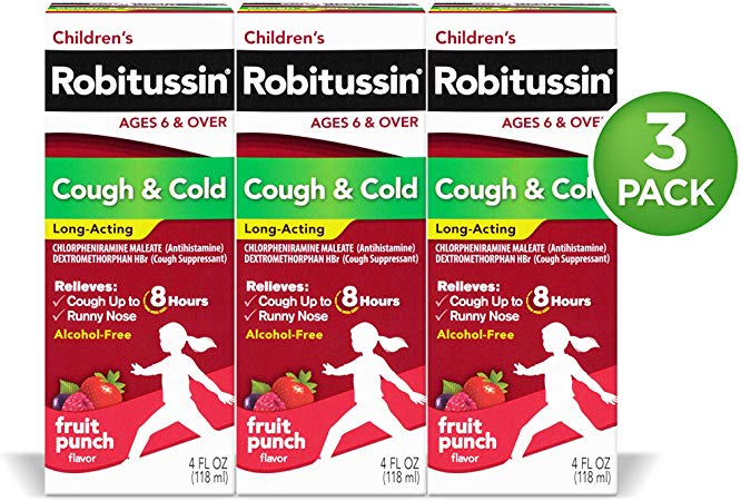 Robitussin Children's Cough & Cold Long Acting 3 X 4 Fl.Oz Pack, 12 Fl. Oz