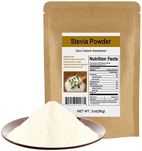 CCnature Stevia Powder Extract Natural Sweetener Zero Calorie Sugar Substitute 2oz