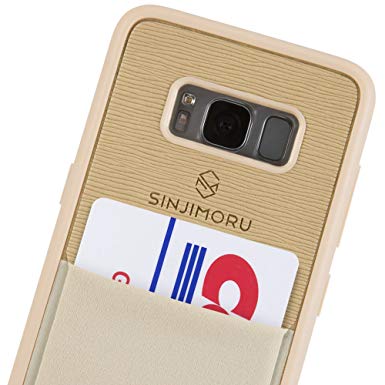 Sinjimoru Galaxy s8 Case with Sinji pouch Card Holder/Slim TPU Case with phone card Wallet for Samsung Galaxy S8 (2017) Sinji Pouch Case for Samsung Galaxy S8, Beige.