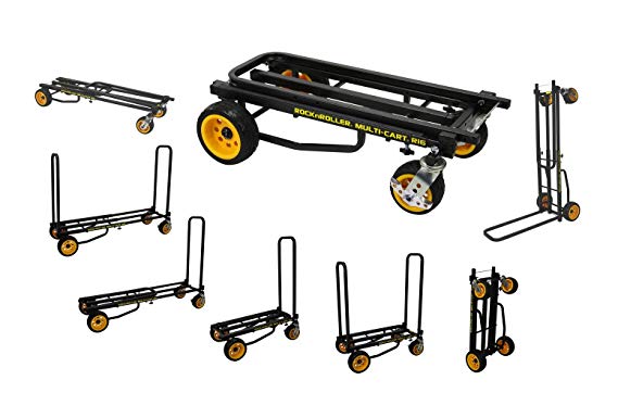 Rock-N-Roller R16RT (Ground Glider Max) 8-in-1 Folding Multicart / Hand Truck / Dolly / Platform Cart / 34" to 52" Telescoping Frame Load Capacity 600 lbs.