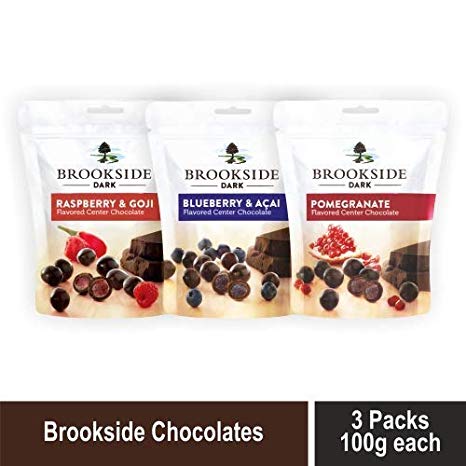 Brookside Dark Chocolate Pomegranate/Blueberry and Acai/Raspberry and Goji, 3x 100g- Pack of 3