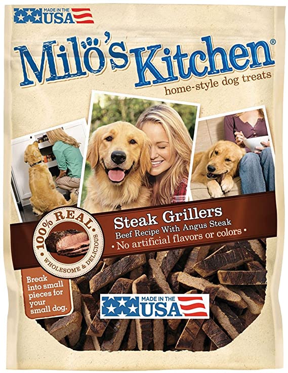 Milo'S Kitchen Steak Grillers Home-Style Dog Treats With Angus Steak, 30 Oz