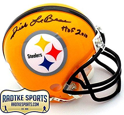 Dick LeBeau Autographed/Signed Pittsburgh Steelers Riddell Yellow NFL Mini Helmet with "HOF 2010" Inscription