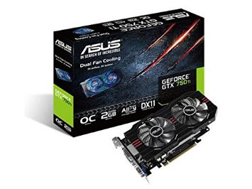 ASUS GTX750TI-OC-2GD5 - NVIDIA GTX 750Ti OC 1150MHz 5400MHz 2GB 128-bit DDR5 DUAL-LINK DVI-I/DVI-D HDMI PCI-E GRAPHICS CARD