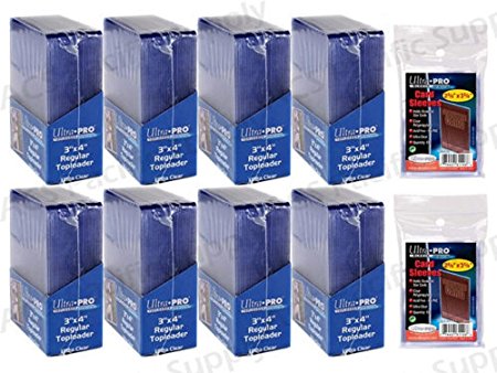 200 ULTRA PRO REGULAR TOPLOADERS Standard   200 Free Sleeves New Top Load Lot