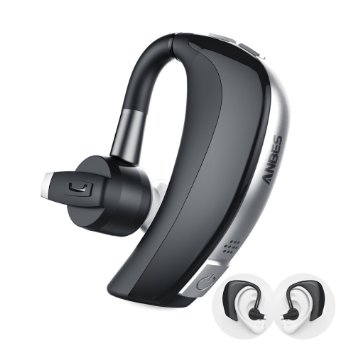 Bluetooth Headset ANBES Wireless 4.1 Hands Free Noise Reduction Echo Cancellation Ear-Hook Headphone Earbuds Earpiece for iPhone 6/6s/SE, Samsung Galaxy S7/S7 Edge Bluetooth Device