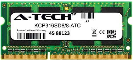 A-Tech 8GB Replacement for Kingston KCP316SD8/8 - DDR3 1600MHz PC3-12800 Non ECC SO-DIMM 2rx8 1.5v - Single Laptop & Notebook Memory Ram Stick (KCP316SD8/8-ATC)