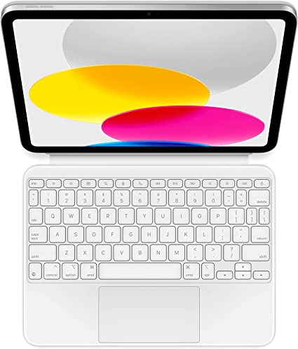 Apple Magic Keyboard Folio: iPad Keyboard and case for iPad (10th Generation), Detachable Two-Piece Design That attaches magnetically, Built-in trackpad, US English – White