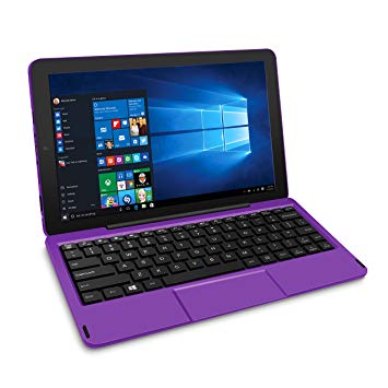 2017 RCA Cambio 2-in-1 10.1" Touchscreen Tablet PC, Intel Atom Z3735F Quad-Core Processor, 2GB RAM, 32GB SSD, Detachable Keyboard, Webcam, WIFI, Bluetooth, Windows 10, Purple